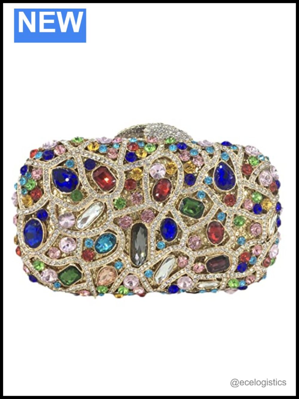 Sparkly Rhinestone Evening Clutch Bag - Party Wedding Minaudiere Purse with